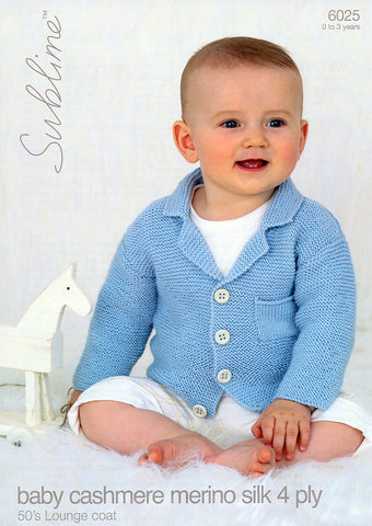 50's Lounge Coat in Sublime Baby Cashmere Merino Silk 4 Ply (6025)