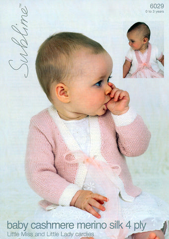Little Miss & Little Lady Cardies in Sublime Baby Cashmere Merino Silk 4 Ply (6029)