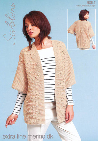 Kimono Jacket in Sublime Extra Fine Merino Wool DK (6094)