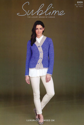 Womens Jacket in Sublime Luxurious Tweed DK (6105)