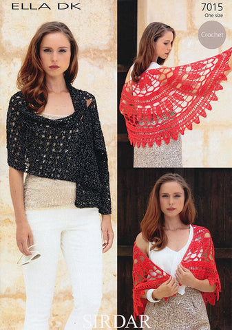 Wrap and Semi-Circular Shawl in Sirdar Ella DK (7015)