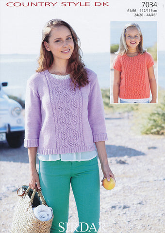Girl's and Women's Sweater in Sirdar Country Style DK (7034)