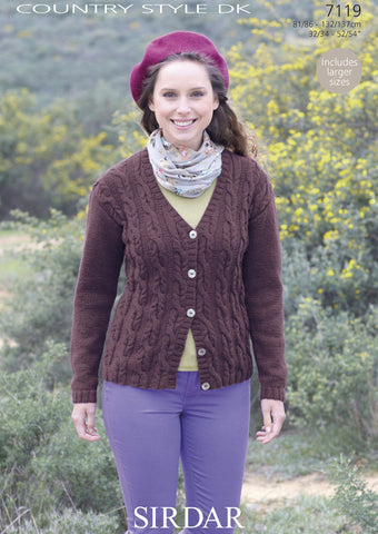 Womens Cardigan in Sirdar Country Style DK (7119)