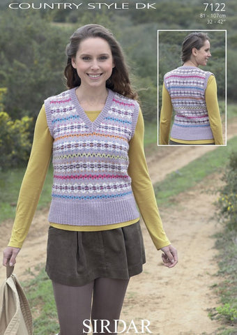 Womens Slipover in Sirdar Country Style DK (7122)