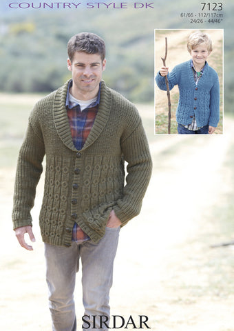 Boys/Mens Cardigans in Sirdar Country Style DK (7123)