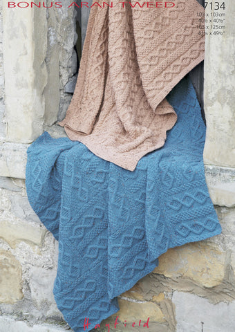 Blankets in Hayfield Bonus Aran Tweed (7134)