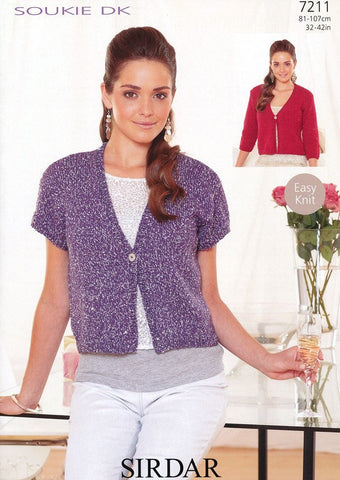 Cropped Cardigans in Sirdar Soukie DK (7211)