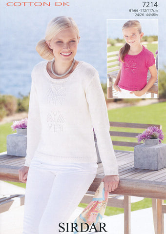 Woman's and Girls Sweaters in Sirdar Cotton DK (7214)