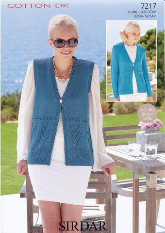 Cardigans and Waistcoat Sirdar Cotton DK (7217)