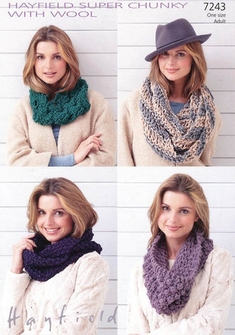 Snoods in Hayfield Super Chunky with Wool (7243)