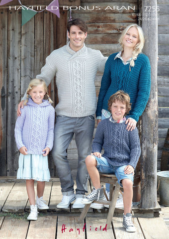 Family Sweaters in Hayfield Bonus Aran (7255)