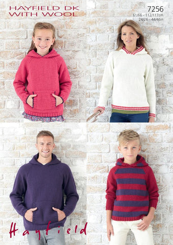 Hoodies in Hayfield DK With Wool (7256)