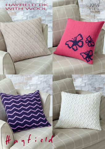 Cushion Covers in Hayfield DK With Wool (7259)