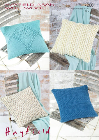 Cushion Covers in Hayfield Aran with Wool (7260)
