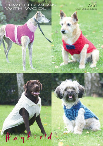 Dog Coats in Hayfield Aran with Wool (7261)