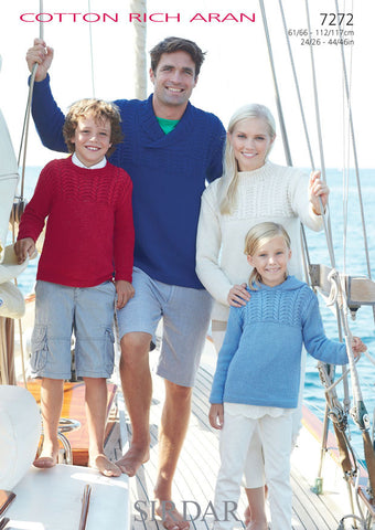 Family Sweaters in Sirdar Cotton Rich Aran (7272) - Digital Version