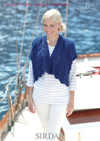 Womens and Girls Cardigans in Sirdar Cotton Rich Aran (7276)