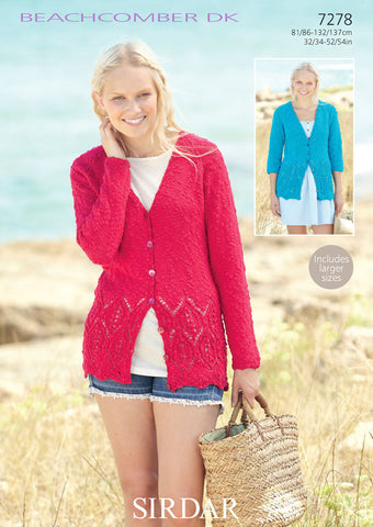Women's Cardigans in Sirdar Beachcomber DK (7278)