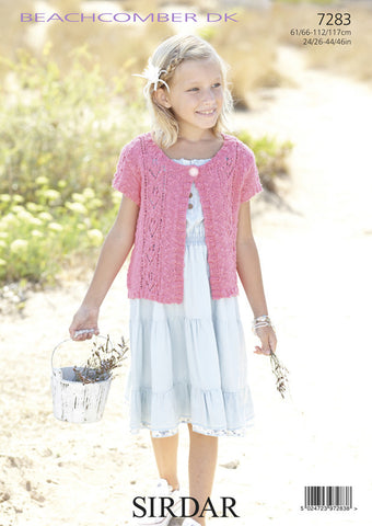 Girls Short Sleeved and Women's Long Sleeved Jackets in Sirdar Beachcomber DK (7283)