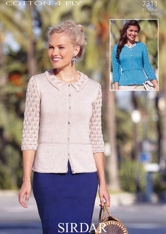 Cardigan in Sirdar Cotton 4 Ply (7311)