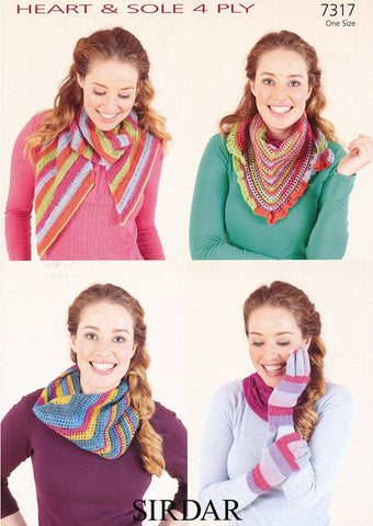 Knit and Crochet Accessories in Sirdar Heart & Sole 4 Ply (7317)