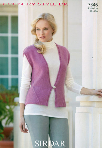 Womens Waistcoat in Sirdar Country Style DK (7346)