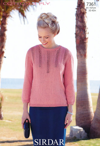 Sweater in Sirdar Cotton 4 Ply (7361)