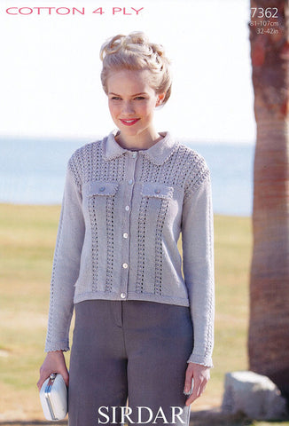 Jacket in Sirdar Cotton 4 Ply (7362)