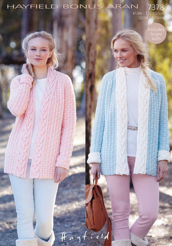 Womens Edge to Edge Coats in Hayfield Bonus Aran (7378)