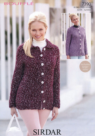 Womens Round Neck and Collared Jackets in Sirdar Ophelia (7390)