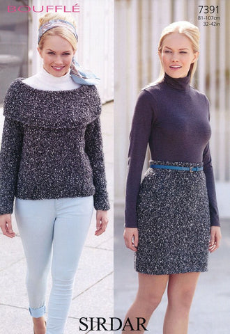 Womens Sweater and Skirt in Sirdar Bouffle (7391)