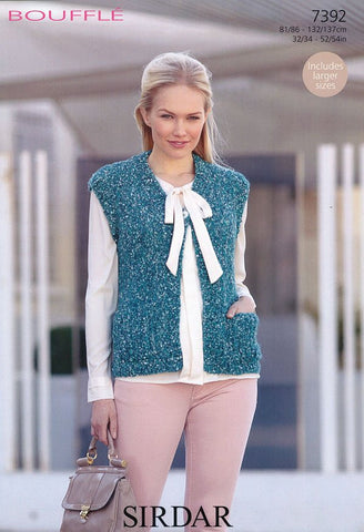 Womens Waistcoat in Sirdar Bouffle (7392)