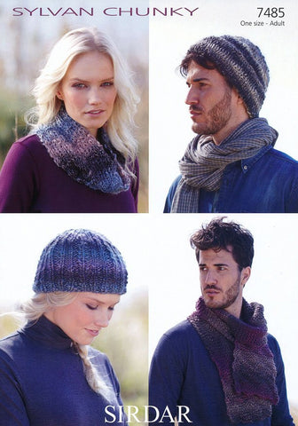Cap, Hat, Scarf and Snood in Sirdar Sylvan Chunky (7485)