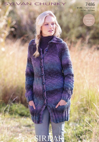 Womens Coat in Sirdar Sylvan Chunky (7486)
