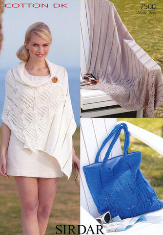 Blanket, Wrap and Bag in Sirdar Cotton DK (7500)