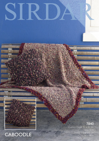 Throw and Cushion Cover in Sirdar Caboodle (7840)