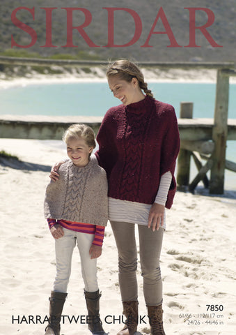 Ponchos in Sirdar Harrap Tweed Chunky (7850)