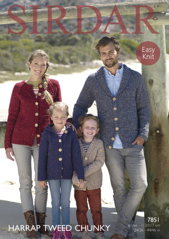 Cardigans in Sirdar Harrap Tweed Chunky (7851)