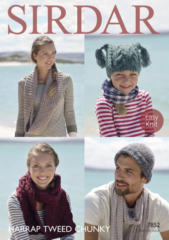 Hats, Snood and Scarf in Sirdar Harrap Tweed Chunky (7852)