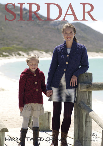 Hooded and Shawl Collared Jackets in Sirdar Harrap Tweed Chunky (7853)