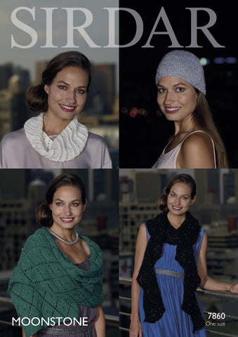 Hat, Snood, Scarf and Wrap in Sirdar Moonstone (7860)