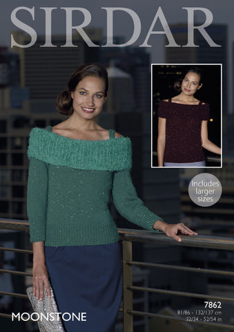 Sleeveless Top and 3/4 Sleeved Top in Sirdar Moonstone (7862)