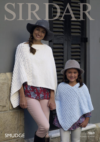 Ponchos in Sirdar Smudge (7869)