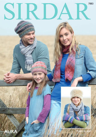 Hats, Scarf and Mittens in Sirdar Aura (7883)