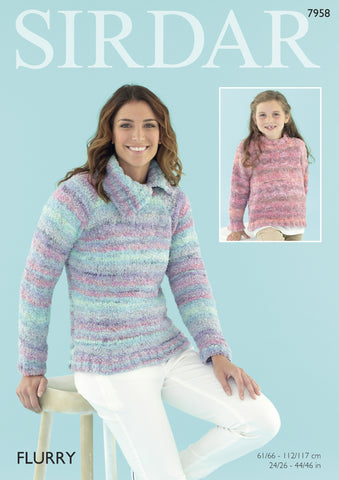 Womens Sweater in Sirdar Flurry Chunky (7958) - Digital Version