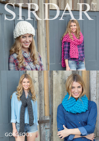 Womans Snood, Hat and Scarves in Sirdar Gorgeous (7964)