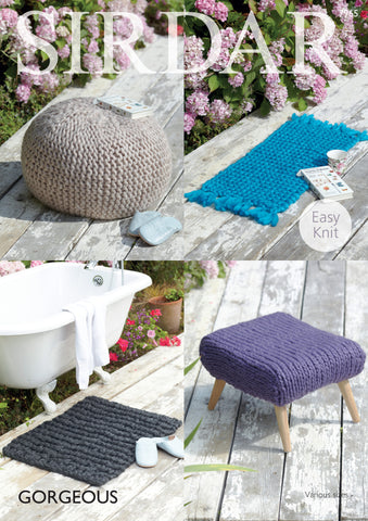 Foot Stool Covers and Rugs in Sirdar Gorgeous (7965)