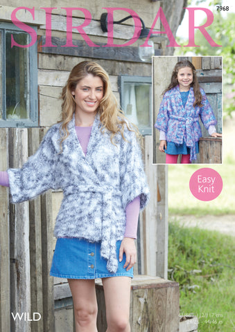 Girls and Womans Kimono in Sirdar Wild (7968)