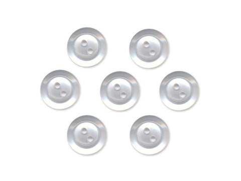 Rimmed  Round Buttons - Clear - 022