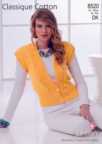 Waistcoat in Stylecraft Classique Cotton DK (8520)